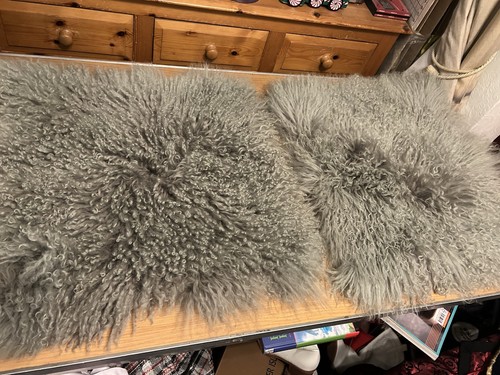 Pair genuine grey mongolian - genuine,